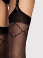 Black stockings for garter belt  O4113 SOGNO 20 DEN Fiore