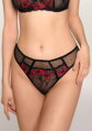 Women's panties made of black tulle and elegant embroidery POPPY POUPEE Marilyn