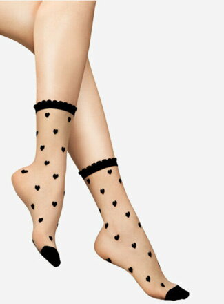 Thin socks with hearts CUORI 20 DEN Lores Thin socks with hearts CUORI 20 DEN Lores