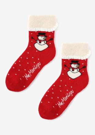 Women's warm socks with snowman ANGORA TERRY X43 Marilyn